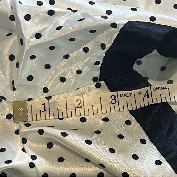 vintage silky pajama set white and navy blue shorts short sleeve size large - Picture 11 of 11